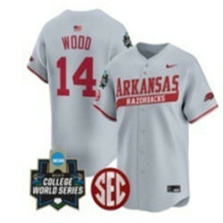 Texas Longhorns #14 Reese wood Gray Independence Day Joint Baseball Jersey