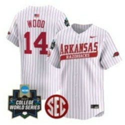 Texas Longhorns #14 Reese wood White Independence Day Joint Baseball Jersey