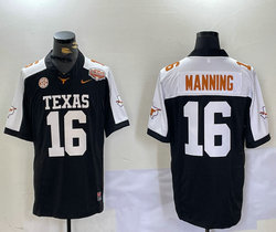 Texas Longhorns #16 Arch Manning Black Thanksgiving F.U.S.E with patch NCAA jersey