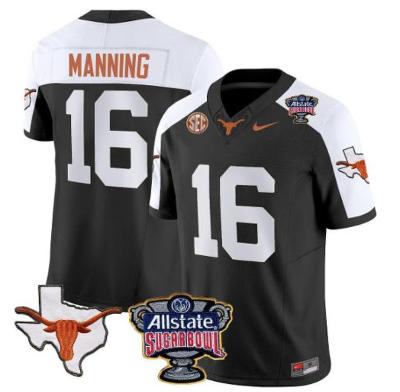 Texas Longhorns #16 Arch Manning NCAA jersey with patch