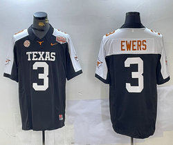Texas Longhorns #3 Quinn Ewers Black Thanksgiving F.U.S.E with patch NCAA jersey