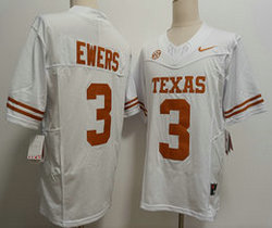 Texas Longhorns #3 Quinn Ewers White F.U.S.E Stitched NCAA Jersey