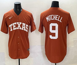 Texas Longhorns #9 Joley Mitchell Orange Joint Baseball Jersey