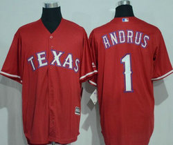 Texas Rangers #1 Elvis Andrus Red Game Authentic Stitched MLB jersey