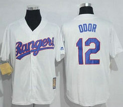 Texas Rangers #12 Rougned Odor White Throwback Stitched Baseball Jersey