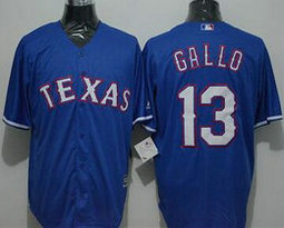 Texas Rangers #13 Joey Gallo Blue Game Authentic Stitched MLB jersey