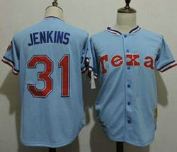 Texas Rangers #31 Ferguson Jenkins Light Blue Throwback Authentic Stitched MLB jersey