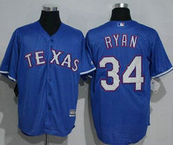 Texas Rangers #34 Nolan Ryan Blue Game Authentic Stitched MLB jersey