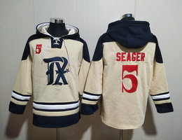Texas Rangers #5 Corey Seager Cream Skull All Stitched Hooded Sweatshirt