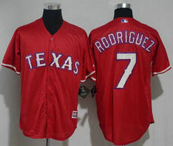 Texas Rangers #7 Ivan Rodriguez Red Game Authentic Stitched MLB jersey