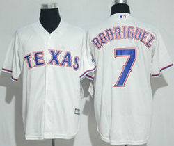Texas Rangers #7 Ivan Rodriguez White Game Authentic Stitched MLB jersey
