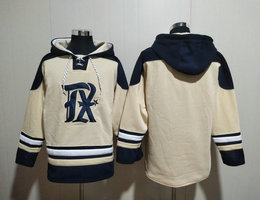 Texas Rangers Blank Cream All Stitched Hooded Sweatshirt
