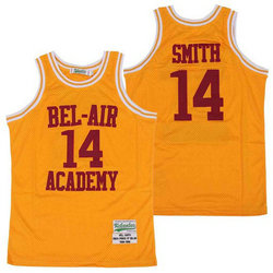 Custom The Movie Bel Air Academy #14 Will Smith Yellow With Red Name Swingman Basketball Jersey