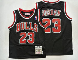 Toddler Chicago Bulls #23 Michael Jordan Black Mitchell and Ness NBA Jersey