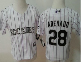 Toddler Colorado Rockies #28 Nolan Aremadp White New Majestic Authentic Stitched MLB Jersey