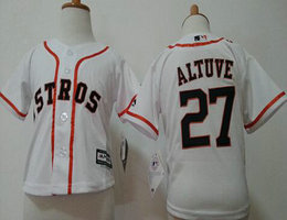 Toddler Houston Astros #27 Jose Altuve White New Majestic Authentic Stitched MLB Jersey