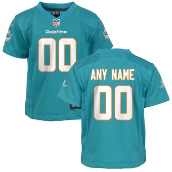 Toddler Miami Dolphins Nike Aqua Custom Game Jersey