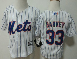 Toddler New York Mets #33 Matt Harvey White New Majestic Authentic Stitched MLB Jersey