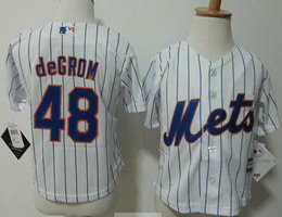 Toddler New York Mets #48 Jacob DeGrom White New Majestic Authentic Stitched MLB Jersey