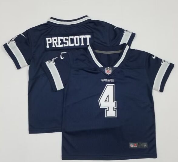 Toddler Nike Dallas Cowboys #4 Dak Prescott Blue Authentic Stitched NFL Jersey