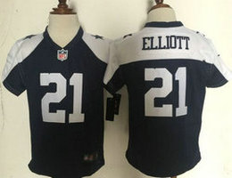 Toddler Nike Dallas cowboys #21 Ezekiel Elliott Blue Thanksgivings Authentic Stitched NFL Jerseys