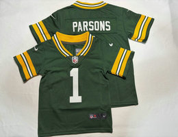 Toddler Nike Green Bay Packers #1 Micah Parsons Green Authentic stitched NFL jersey