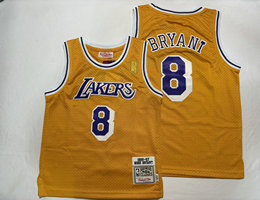 Toddler Nike Los Angeles Lakers #8 Kobe Bryant Gold Hardwood Classics Authentic Stitched NBA Jersey