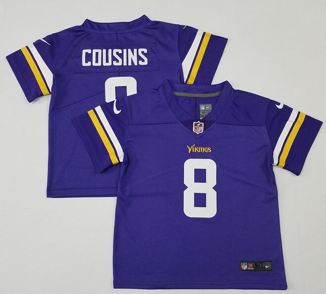 Toddler Nike Minnesota Vikings #8 Kirk Cousins Purple Authentic Stitched NFL Jersey