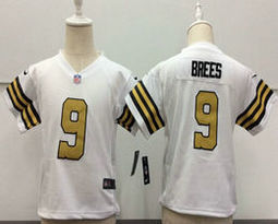 Toddler Nike New Orleans Saints #9 Drew Brees White Authentic stitched NFL jersey
