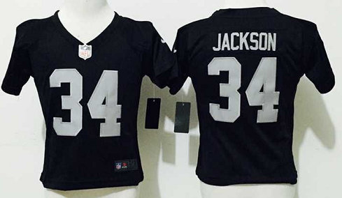 Toddler Nike Oakland Raiders #34 Bo Jackson black Authentic stitched NFL jersey