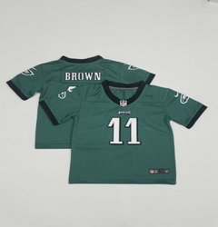Toddler Nike Philadelphia Eagles #11 A. J. Brown Green Authentic Stitched NFL Jersey