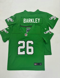 Toddler Nike Philadelphia Eagles #26 Saquon Barkley Green throwback Authentic Stitched NFL Jersey