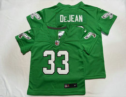 Toddler Nike Philadelphia Eagles #33 Cooper DeJean Green throwback Authentic stitched NFL jersey