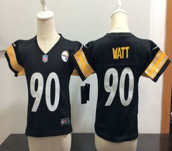 Toddler Nike Pittsburgh Steelers #90 T. J. Watt Black Authentic Stitched NFL Jersey