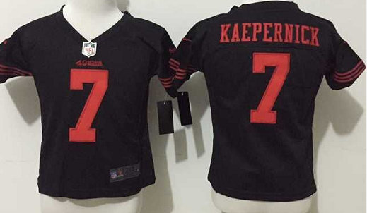 Toddler Nike San Francisco 49ers #7 Colin Kaepernick Black Authentic stitched NFL jersey