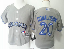 Toddler Toronto Blue Jays #20 Josh Donaldson Grey New Majestic Authentic Stitched MLB Jersey