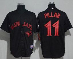 Toronto Blue Jays #11 Kevin Pillar Black Dark gray stripes classic Authentic stitched MLB jersey