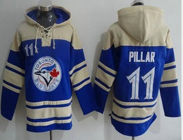 Toronto Blue Jays #11 Kevin Pillar Blue Sawyer Hooded Sweatshirt MLB Hoodie