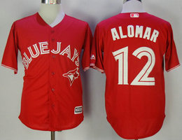 Toronto Blue Jays #12 Roberto Alomar Red Game Authentic Stitched MLB Jersey