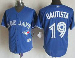 Toronto Blue Jays #19 Jose Bautista Blue Game Authentic Stitched MLB Jersey 2