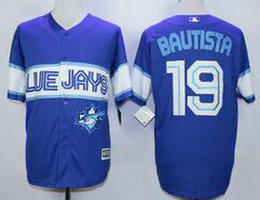 Toronto Blue Jays #19 Jose Bautista Blue Game Authentic Stitched MLB Jerseys 2