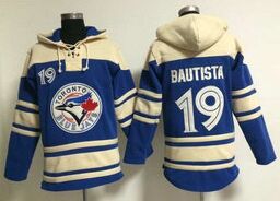 Toronto Blue Jays #19 Jose Bautista Blue Hooded Jersey