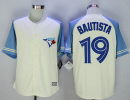 Toronto Blue Jays #19 Jose Bautista Cream Game Authentic Stitched MLB jersey