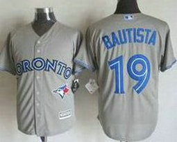 Toronto Blue Jays #19 Jose Bautista Gray Game Authentic Stitched MLB Jersey 2