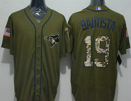 Toronto Blue Jays #19 Jose Bautista Green Salute to Service Game Authentic Stitched MLB Jersey 2