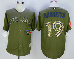 Toronto Blue Jays #19 Jose Bautista Olive Green Game Authentic Stitched MLB Jersey 2