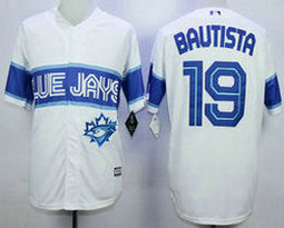 Toronto Blue Jays #19 Jose Bautista White New Authentic Stitched MLB Jersey 2