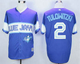 Toronto Blue Jays #2 Troy Tulowitzki Blue Game Authentic Stitched MLB Jerseys