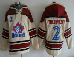 Toronto Blue Jays #2 Troy Tulowitzki Cream Hooded Jersey