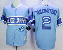 Toronto Blue Jays #2 Troy Tulowitzki Light Blue Game Authentic Stitched MLB Jersey